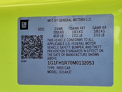 2021 Chevrolet Camaro SS 2SS