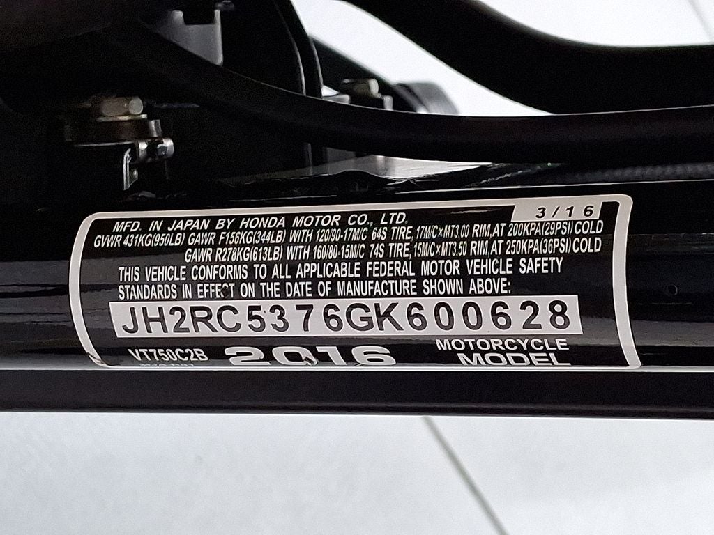 2016 Honda VT750 Cruiser