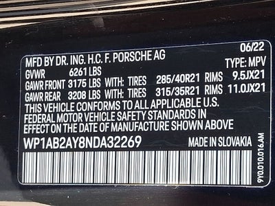 2022 Porsche Cayenne S Platinum Edition