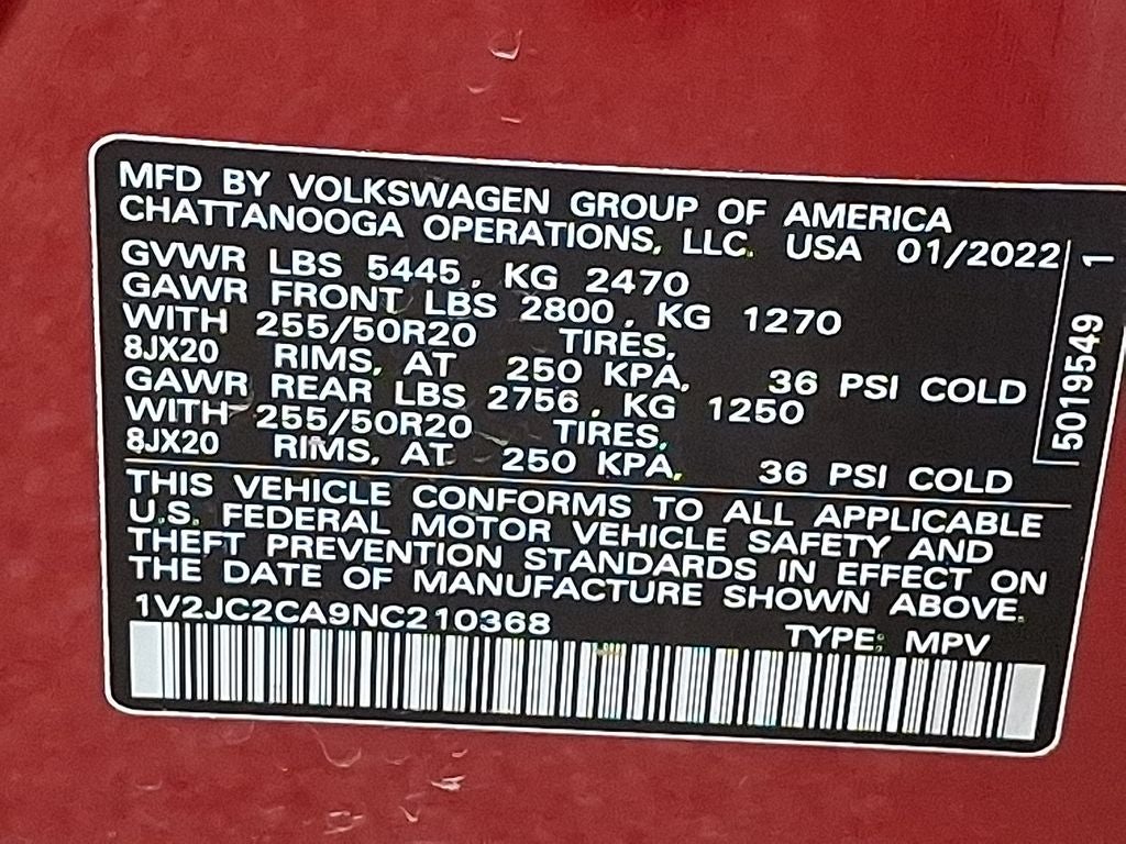 2022 Volkswagen Atlas Cross Sport 2.0T SE w/Technology