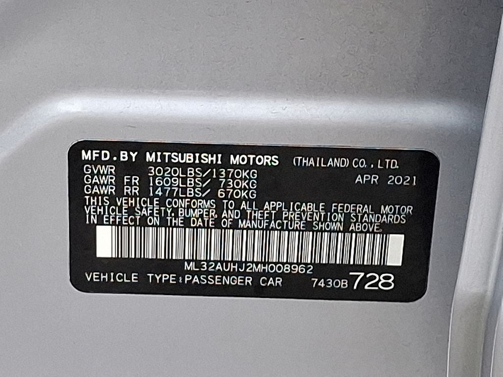 2021 Mitsubishi Mirage ES