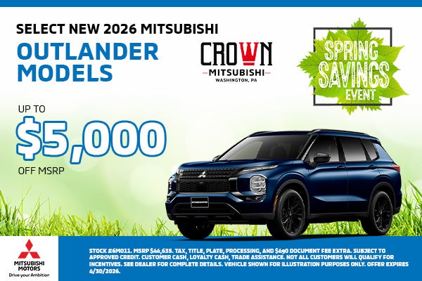 Select New 2026 Mitsubishi Outlander Models